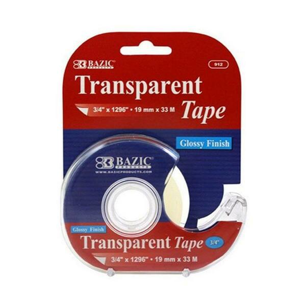 Bazic Products Bazic 3/4 X 1296 Transparent Tape W/ Dispenser24Pk 912